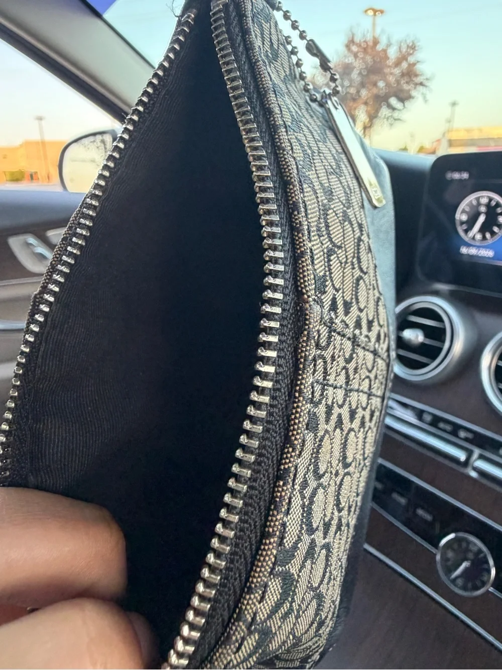 Vintage Y2K Kissing C’s monogram COACH Wristlet with Metallic Tag n Tassel